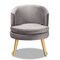 Baxton Studio Baptiste Glam and Luxe Grey Velvet Fabric and Gold Finished Wood Accent Chair 175-11235-Zoro - alternate 8